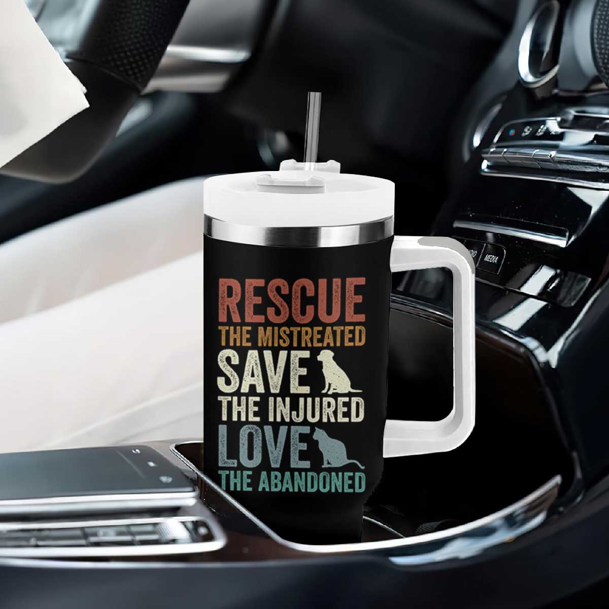 Adopt A Shelter Pet Tumbler With Handle Rescue Save Love Cat Dog Adoption Animal Rescue TS10 Print Your Wear