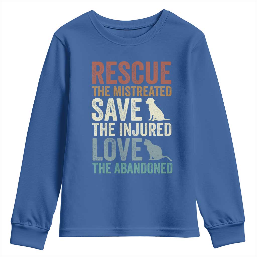 Adopt A Shelter Pet Youth Sweatshirt Rescue Save Love Cat Dog Adoption Animal Rescue TS10 Royal Blue Print Your Wear
