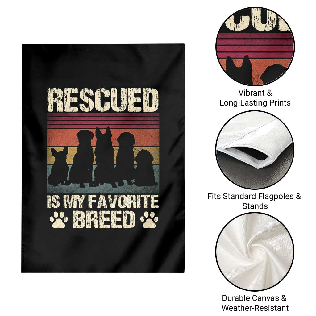 Rescued Is My Favorite Breed Garden Flag Adopt A Shelter Pet Cat Dog Adoption Animal Rescue TS10 Print Your Wear