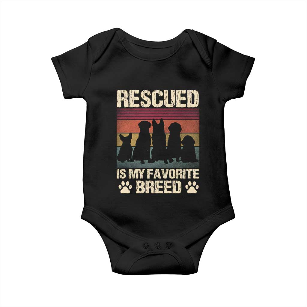 Rescued Is My Favorite Breed Baby Onesie Adopt A Shelter Pet Cat Dog Adoption Animal Rescue TS10 Black Print Your Wear