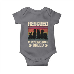 Rescued Is My Favorite Breed Baby Onesie Adopt A Shelter Pet Cat Dog Adoption Animal Rescue TS10 Charcoal Print Your Wear