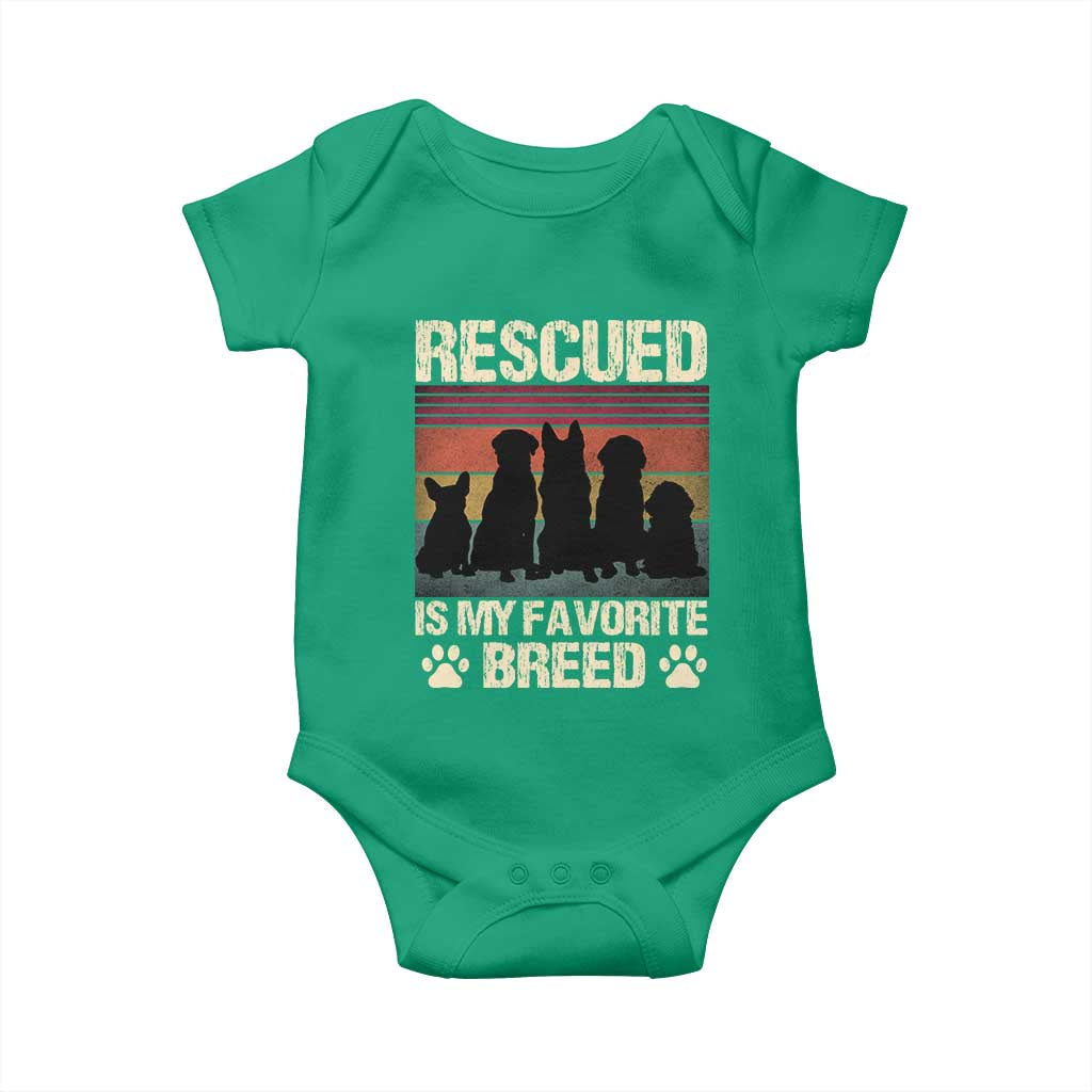 Rescued Is My Favorite Breed Baby Onesie Adopt A Shelter Pet Cat Dog Adoption Animal Rescue TS10 Irish Green Print Your Wear
