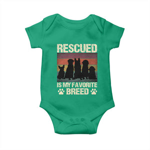 Rescued Is My Favorite Breed Baby Onesie Adopt A Shelter Pet Cat Dog Adoption Animal Rescue TS10 Irish Green Print Your Wear