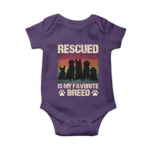 Rescued Is My Favorite Breed Baby Onesie Adopt A Shelter Pet Cat Dog Adoption Animal Rescue TS10 Purple Print Your Wear