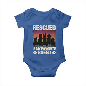 Rescued Is My Favorite Breed Baby Onesie Adopt A Shelter Pet Cat Dog Adoption Animal Rescue TS10 Royal Blue Print Your Wear