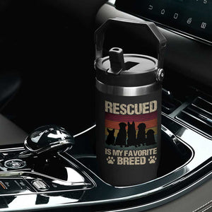 Rescued Is My Favorite Breed Flip Straw Tumbler Adopt A Shelter Pet Cat Dog Adoption Animal Rescue TS10 Print Your Wear