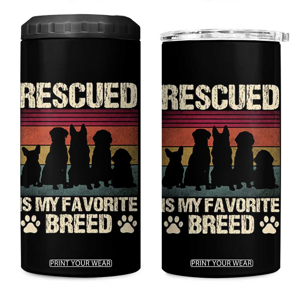 Rescued Is My Favorite Breed 4 in 1 Can Cooler Tumbler Adopt A Shelter Pet Cat Dog Adoption Animal Rescue TS10 One Size: 16 oz Black Print Your Wear