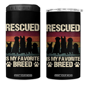 Rescued Is My Favorite Breed 4 in 1 Can Cooler Tumbler Adopt A Shelter Pet Cat Dog Adoption Animal Rescue TS10 One Size: 16 oz Black Print Your Wear