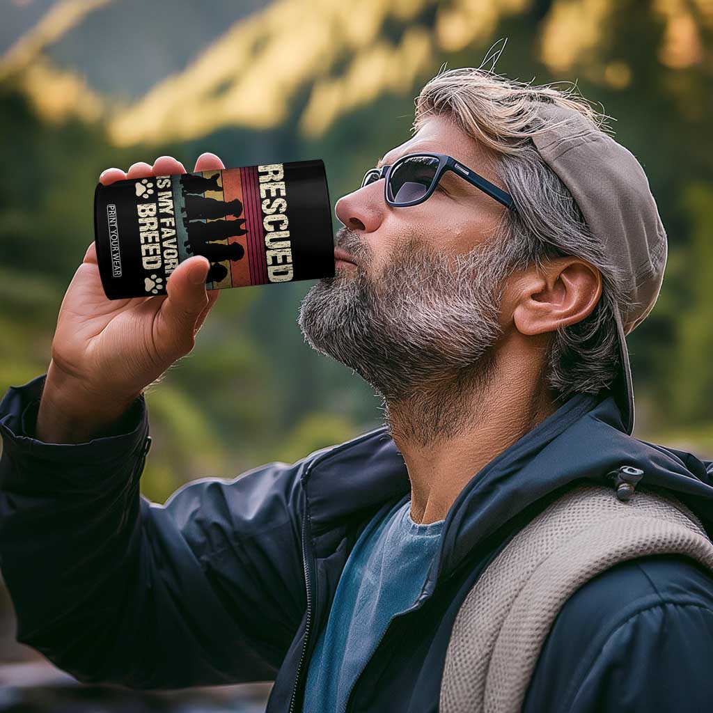 Rescued Is My Favorite Breed 4 in 1 Can Cooler Tumbler Adopt A Shelter Pet Cat Dog Adoption Animal Rescue TS10 Print Your Wear