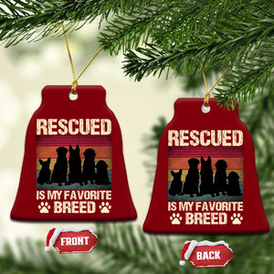 Rescued Is My Favorite Breed Ceramic Ornament Adopt A Shelter Pet Cat Dog Adoption Animal Rescue TS10 Print Your Wear