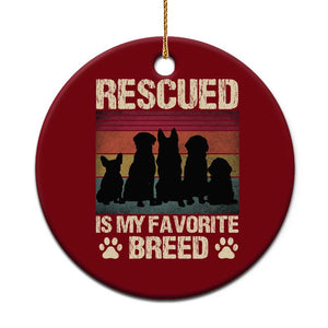 Rescued Is My Favorite Breed Ceramic Ornament Adopt A Shelter Pet Cat Dog Adoption Animal Rescue TS10 1pc Red Print Your Wear
