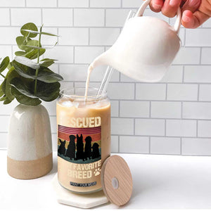 Rescued Is My Favorite Breed Glass Can Adopt A Shelter Pet Cat Dog Adoption Animal Rescue TS10 Print Your Wear