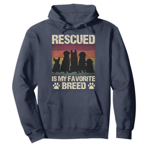Rescued Is My Favorite Breed Hoodie Adopt A Shelter Pet Cat Dog Adoption Animal Rescue TS10 Navy Print Your Wear