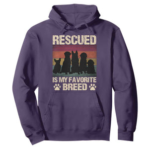 Rescued Is My Favorite Breed Hoodie Adopt A Shelter Pet Cat Dog Adoption Animal Rescue TS10 Purple Print Your Wear