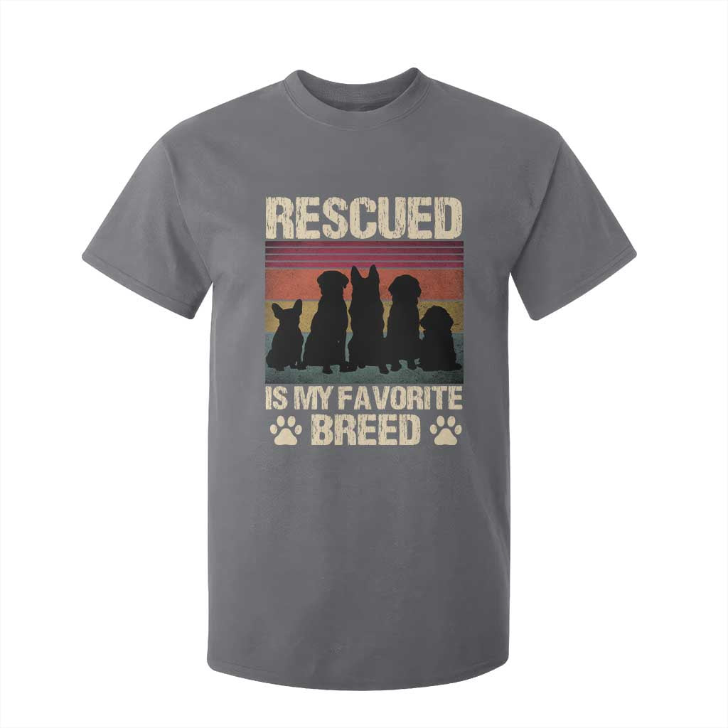 Rescued Is My Favorite Breed T Shirt For Kid Adopt A Shelter Pet Cat Dog Adoption Animal Rescue TS10 Charcoal Print Your Wear