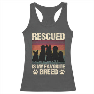 Rescued Is My Favorite Breed Racerback Tank Top Adopt A Shelter Pet Cat Dog Adoption Animal Rescue TS10 Dark Heather Print Your Wear