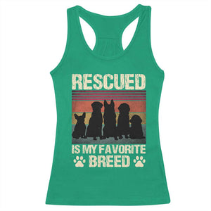 Rescued Is My Favorite Breed Racerback Tank Top Adopt A Shelter Pet Cat Dog Adoption Animal Rescue TS10 Irish Green Print Your Wear