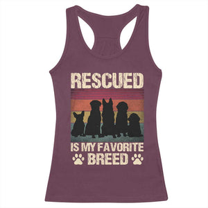 Rescued Is My Favorite Breed Racerback Tank Top Adopt A Shelter Pet Cat Dog Adoption Animal Rescue TS10 Maroon Print Your Wear