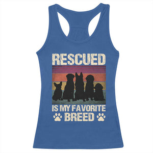 Rescued Is My Favorite Breed Racerback Tank Top Adopt A Shelter Pet Cat Dog Adoption Animal Rescue TS10 Royal Blue Print Your Wear