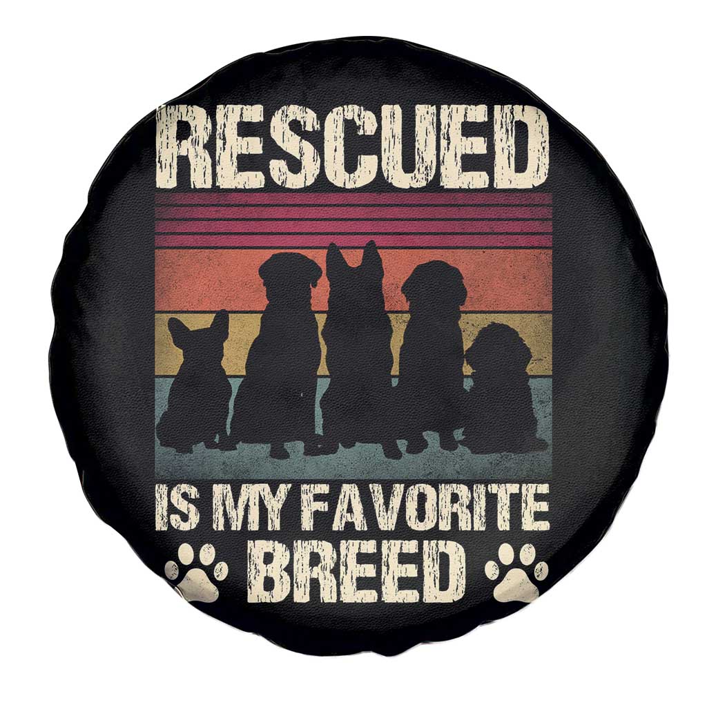 Rescued Is My Favorite Breed Spare Tire Cover Adopt A Shelter Pet Cat Dog Adoption Animal Rescue TS10 Print Your Wear