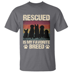 Rescued Is My Favorite Breed T Shirt Adopt A Shelter Pet Cat Dog Adoption Animal Rescue TS10 Charcoal Print Your Wear