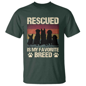 Rescued Is My Favorite Breed T Shirt Adopt A Shelter Pet Cat Dog Adoption Animal Rescue TS10 Dark Forest Green Print Your Wear