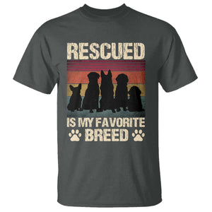 Rescued Is My Favorite Breed T Shirt Adopt A Shelter Pet Cat Dog Adoption Animal Rescue TS10 Dark Heather Print Your Wear