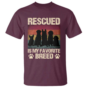 Rescued Is My Favorite Breed T Shirt Adopt A Shelter Pet Cat Dog Adoption Animal Rescue TS10 Maroon Print Your Wear
