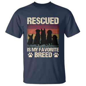 Rescued Is My Favorite Breed T Shirt Adopt A Shelter Pet Cat Dog Adoption Animal Rescue TS10 Navy Print Your Wear