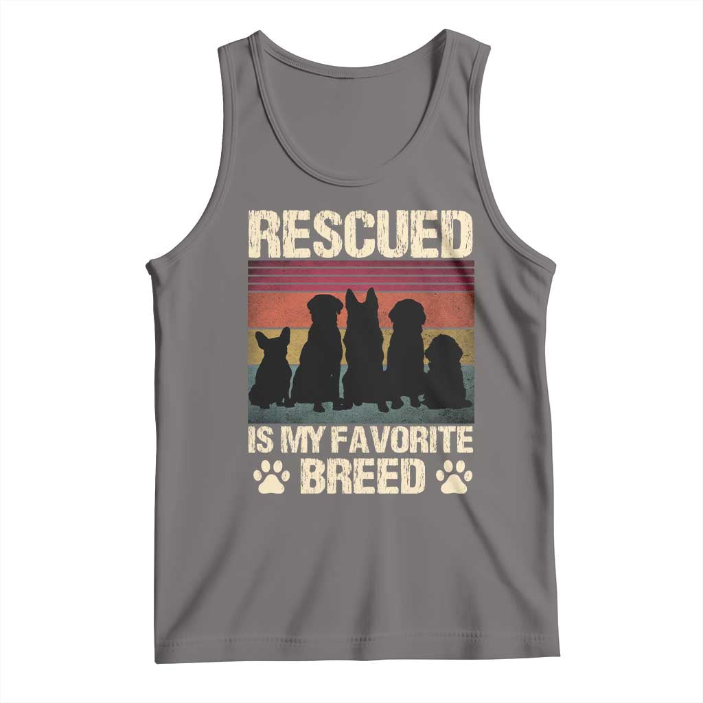 Rescued Is My Favorite Breed Tank Top Adopt A Shelter Pet Cat Dog Adoption Animal Rescue TS10 Deep Heather Print Your Wear