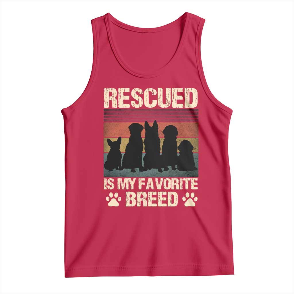 Rescued Is My Favorite Breed Tank Top Adopt A Shelter Pet Cat Dog Adoption Animal Rescue TS10 Red Print Your Wear