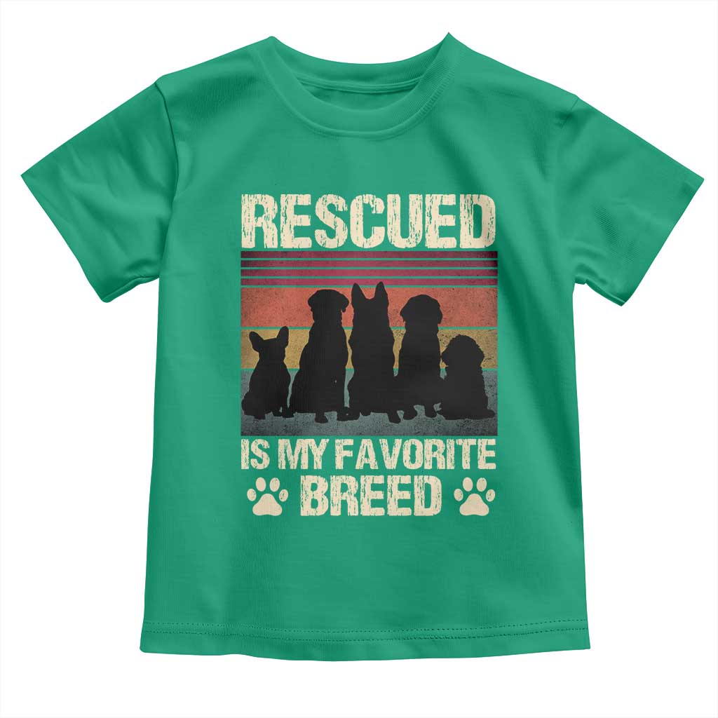 Rescued Is My Favorite Breed Toddler T Shirt Adopt A Shelter Pet Cat Dog Adoption Animal Rescue TS10 Irish Green Print Your Wear