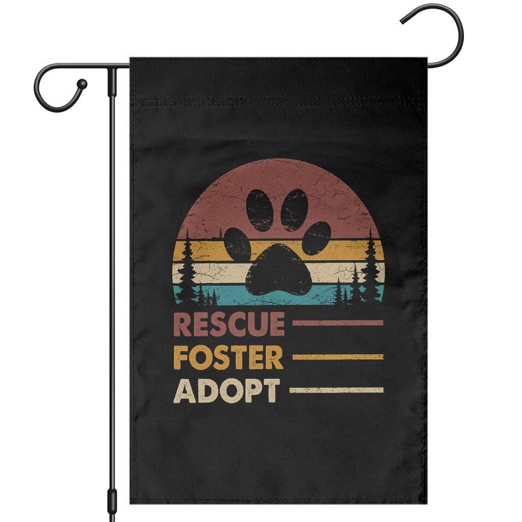 Rescue Dog Garden Flag Retro Adopt Rescue Foster Animal Shelter Volunteer TS10 Black Print Your Wear