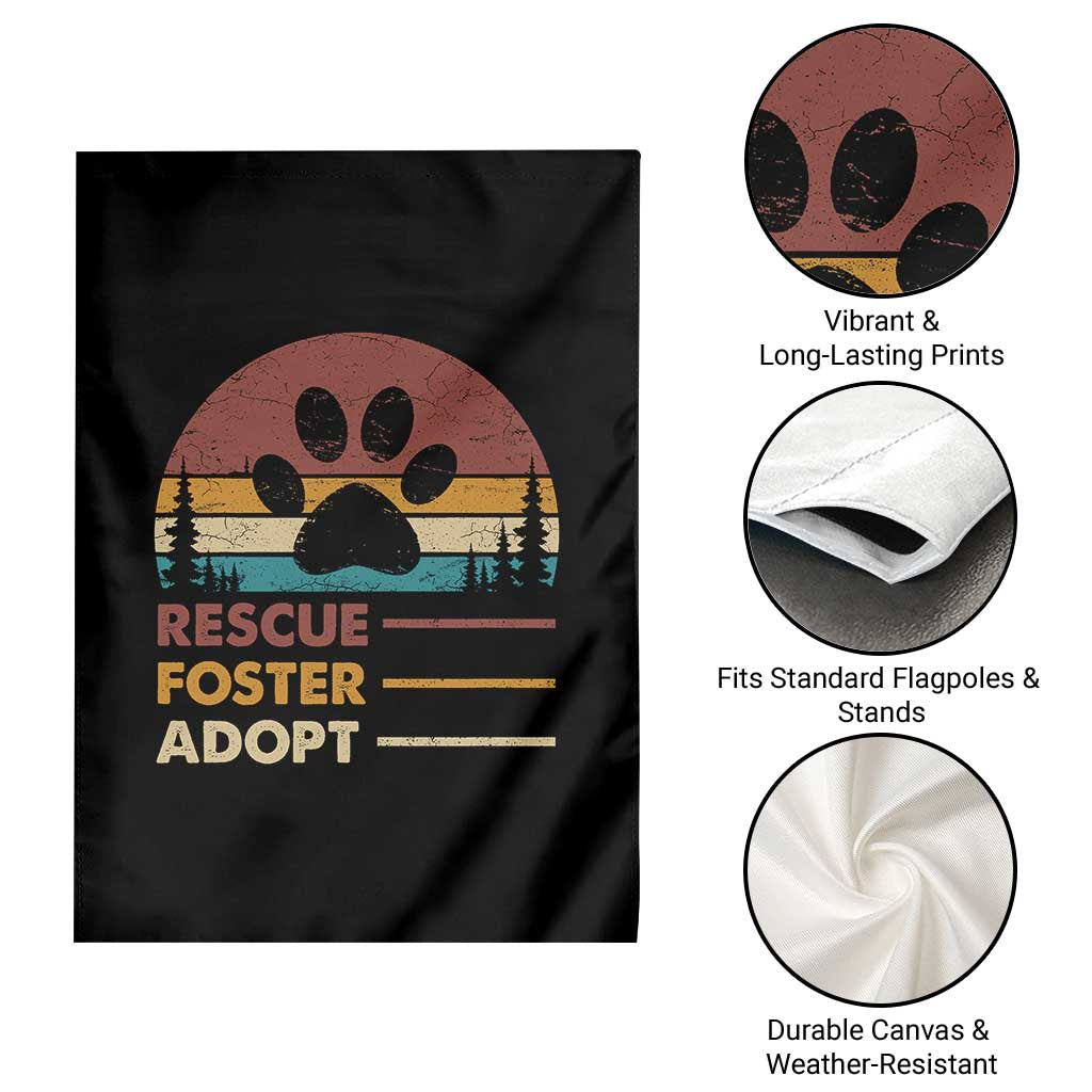 Rescue Dog Garden Flag Retro Adopt Rescue Foster Animal Shelter Volunteer TS10 Print Your Wear