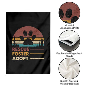 Rescue Dog Garden Flag Retro Adopt Rescue Foster Animal Shelter Volunteer TS10 Print Your Wear
