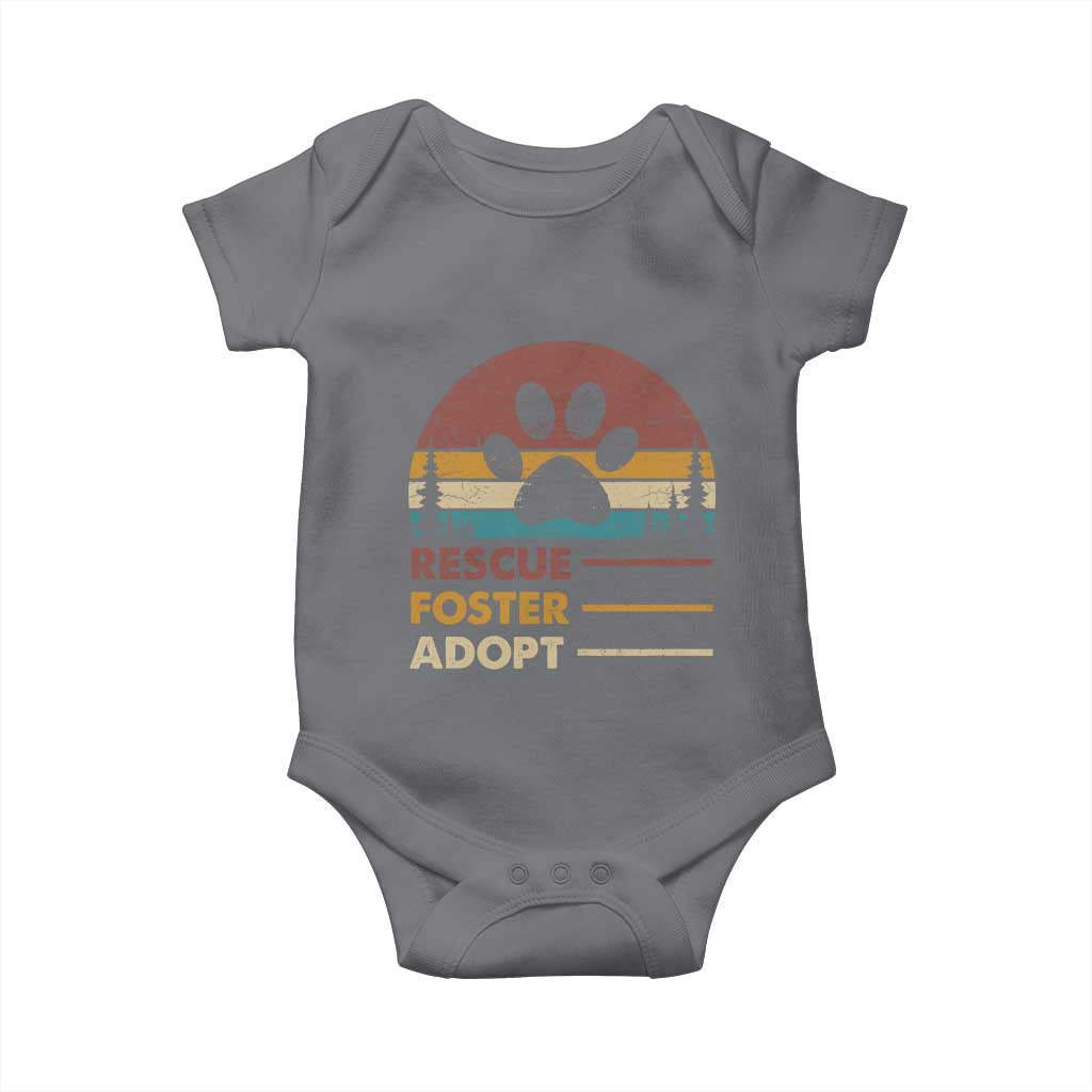 Rescue Dog Baby Onesie Retro Adopt Rescue Foster Animal Shelter Volunteer TS10 Charcoal Print Your Wear