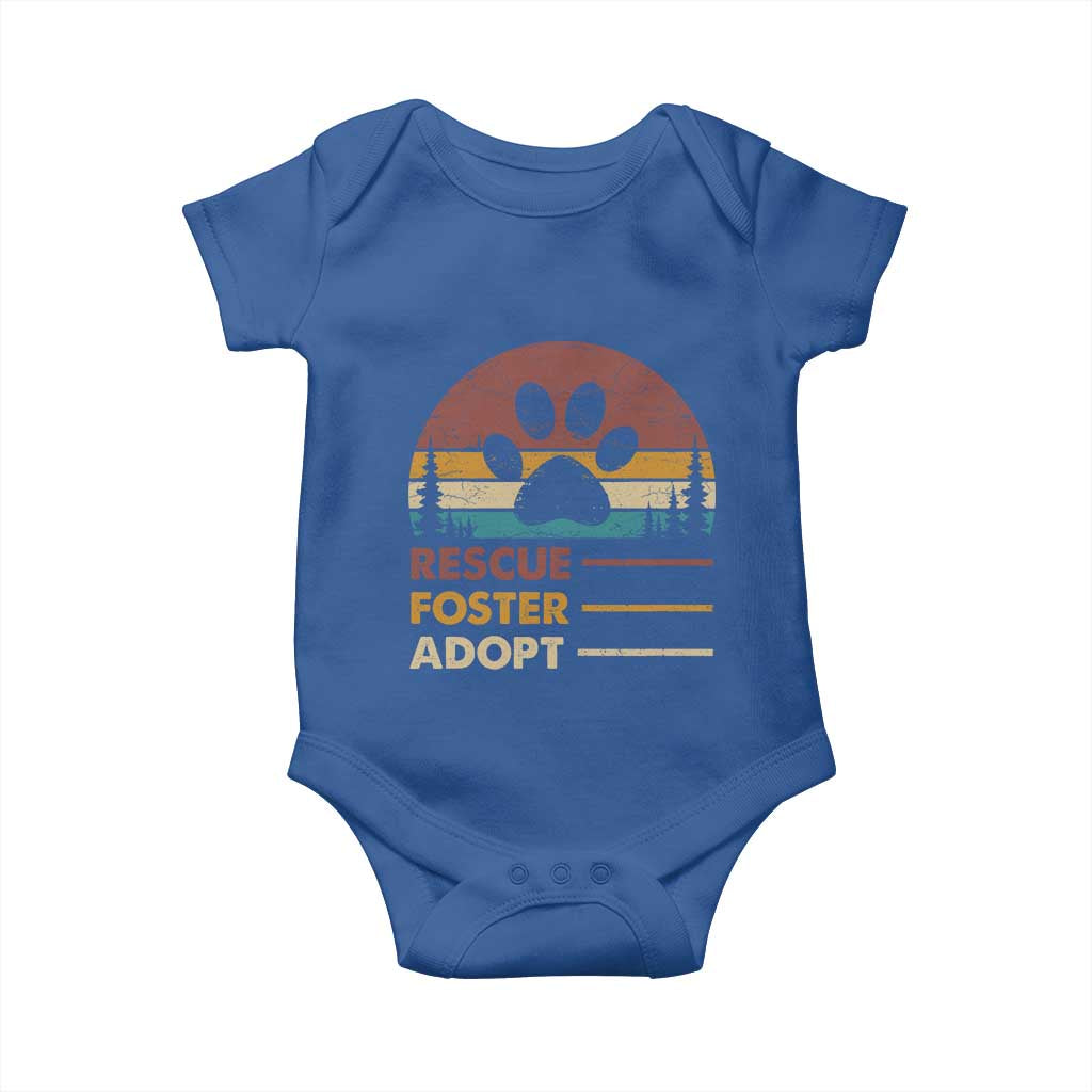Rescue Dog Baby Onesie Retro Adopt Rescue Foster Animal Shelter Volunteer TS10 Royal Blue Print Your Wear