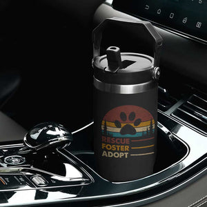 Rescue Dog Flip Straw Tumbler Retro Adopt Rescue Foster Animal Shelter Volunteer TS10 Print Your Wear