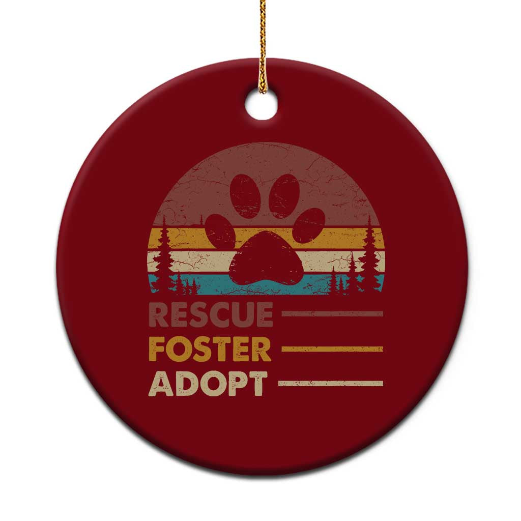 Rescue Dog Ceramic Ornament Retro Adopt Rescue Foster Animal Shelter Volunteer TS10 1pc Red Print Your Wear