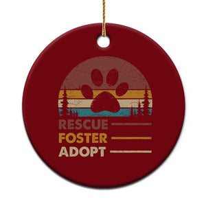 Rescue Dog Ceramic Ornament Retro Adopt Rescue Foster Animal Shelter Volunteer TS10 1pc Red Print Your Wear