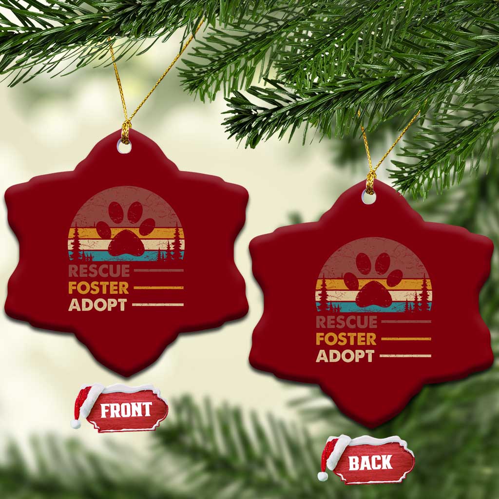 Rescue Dog Ceramic Ornament Retro Adopt Rescue Foster Animal Shelter Volunteer TS10 Print Your Wear