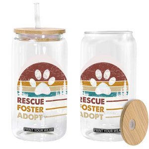 Rescue Dog Glass Can Retro Adopt Rescue Foster Animal Shelter Volunteer TS10 Print Your Wear