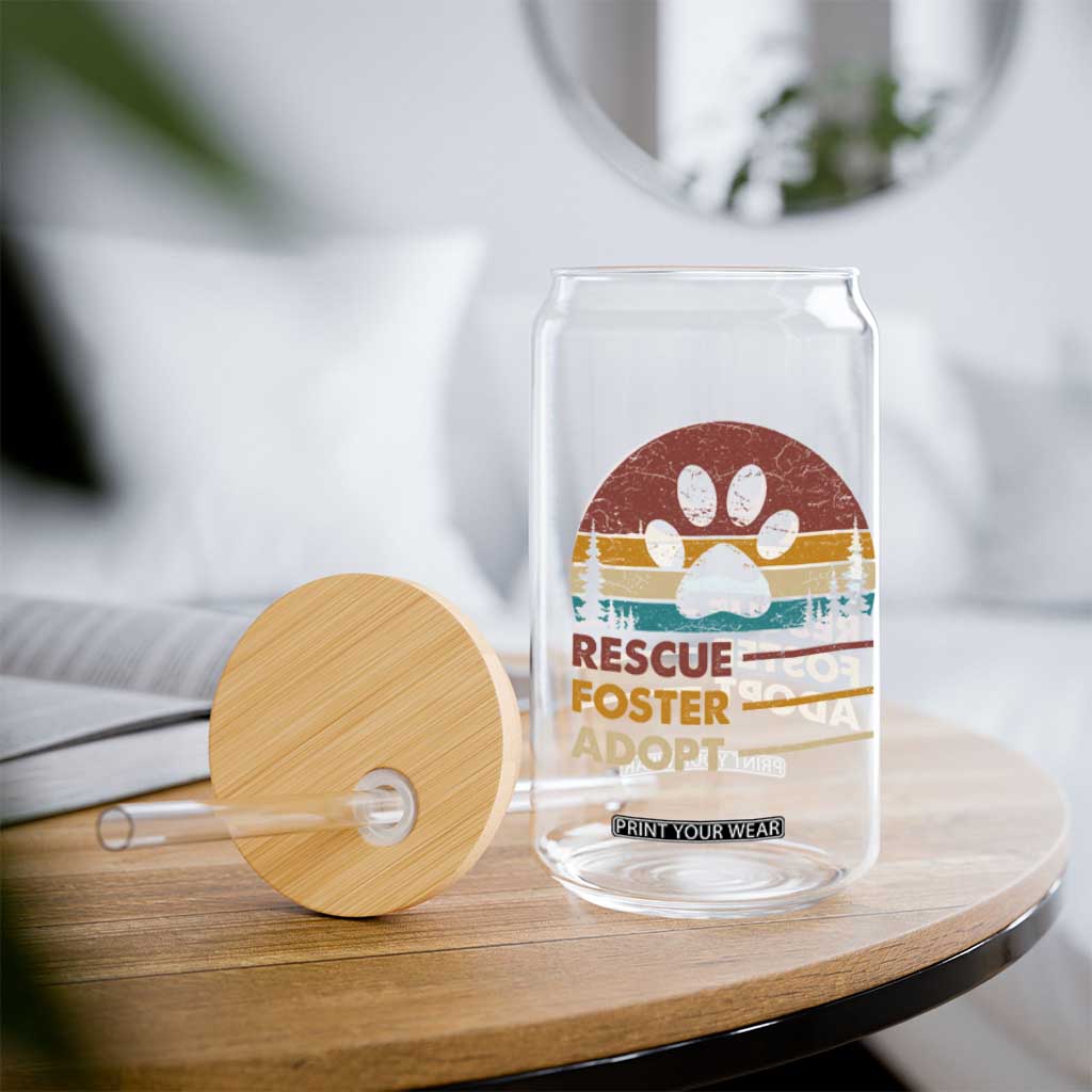 Rescue Dog Glass Can Retro Adopt Rescue Foster Animal Shelter Volunteer TS10 Print Your Wear