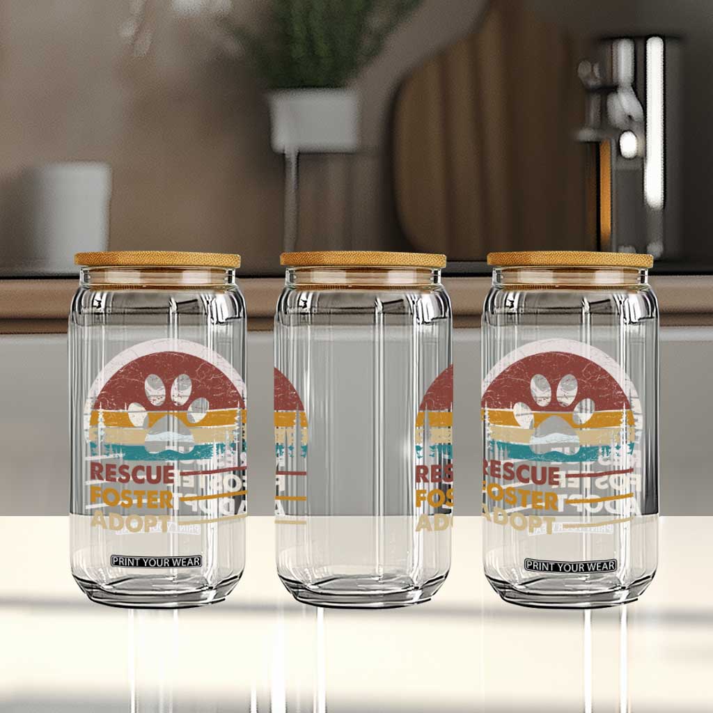 Rescue Dog Glass Can Retro Adopt Rescue Foster Animal Shelter Volunteer TS10 Print Your Wear