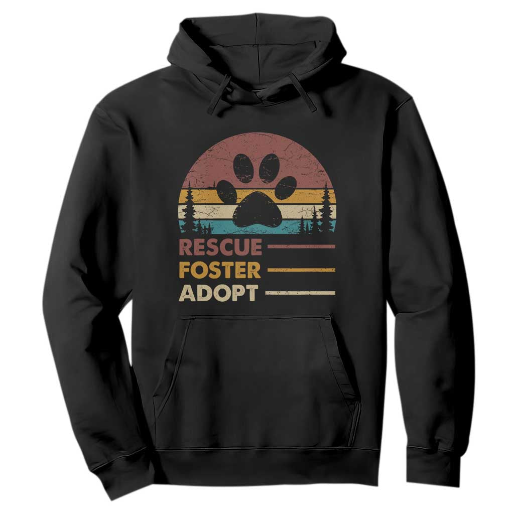 Rescue Dog Hoodie Retro Adopt Rescue Foster Animal Shelter Volunteer TS10 Black Print Your Wear