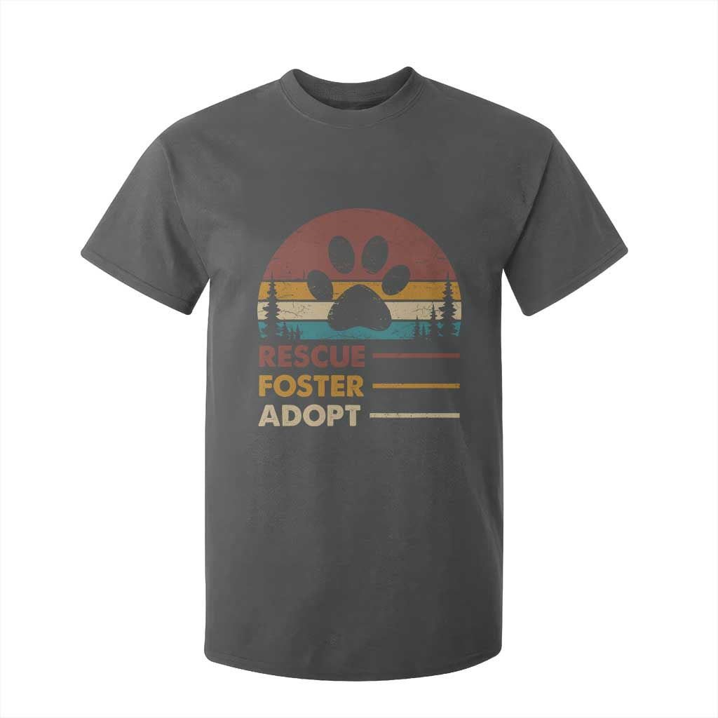 Rescue Dog T Shirt For Kid Retro Adopt Rescue Foster Animal Shelter Volunteer TS10 Dark Heather Print Your Wear