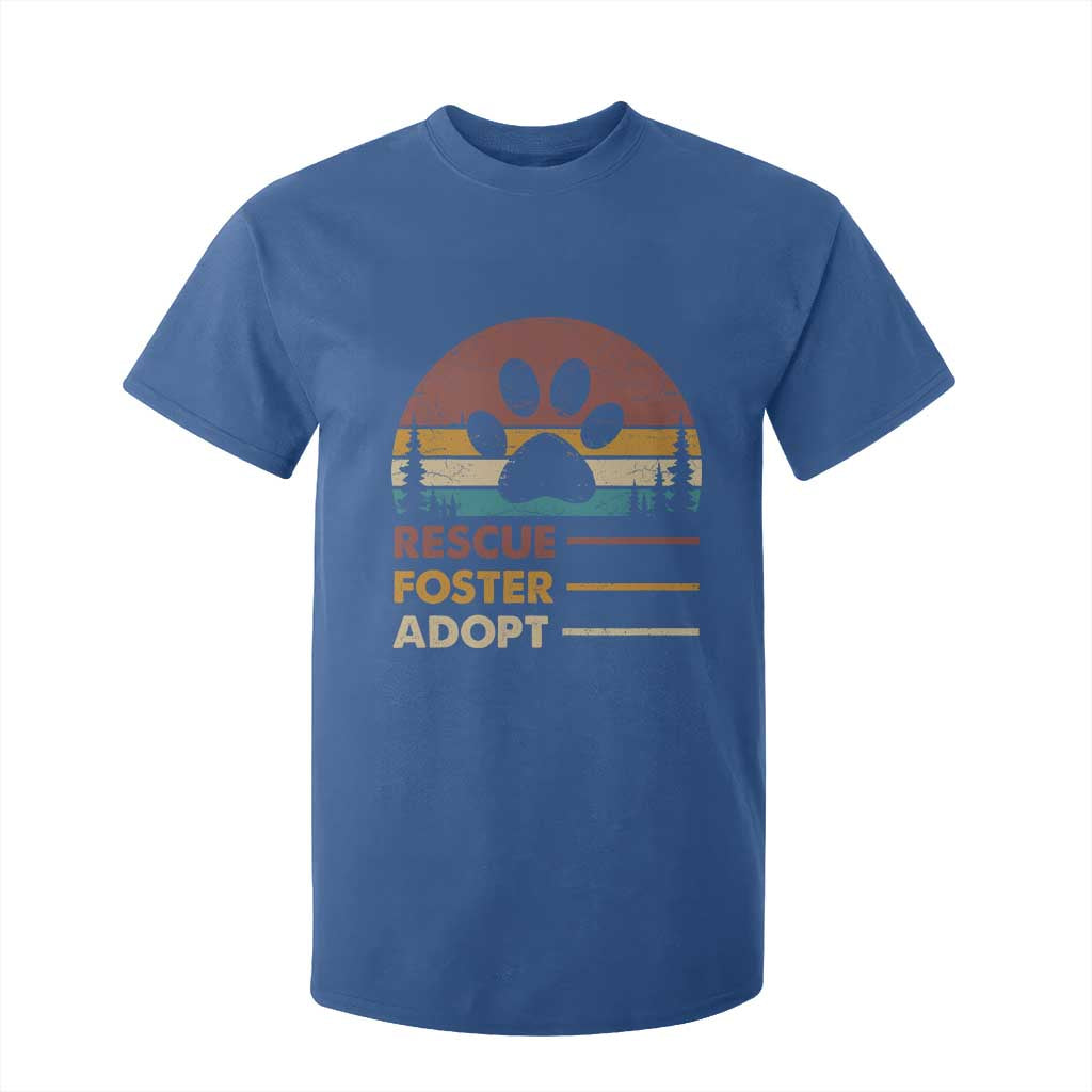 Rescue Dog T Shirt For Kid Retro Adopt Rescue Foster Animal Shelter Volunteer TS10 Royal Blue Print Your Wear