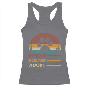 Rescue Dog Racerback Tank Top Retro Adopt Rescue Foster Animal Shelter Volunteer TS10 Charcoal Print Your Wear