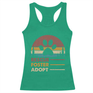 Rescue Dog Racerback Tank Top Retro Adopt Rescue Foster Animal Shelter Volunteer TS10 Irish Green Print Your Wear