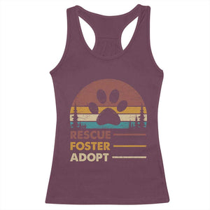 Rescue Dog Racerback Tank Top Retro Adopt Rescue Foster Animal Shelter Volunteer TS10 Maroon Print Your Wear
